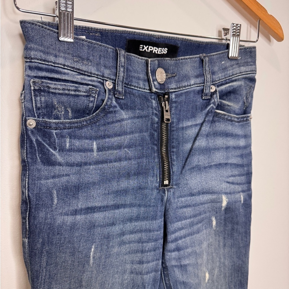 Express Stretch Performance Ankle Distressed Blue… - image 5